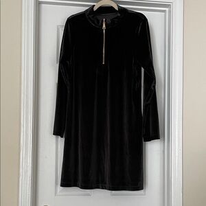 Spartina 449 Never Worn Black Velour Nora 1/4 Zip Dress Size Large